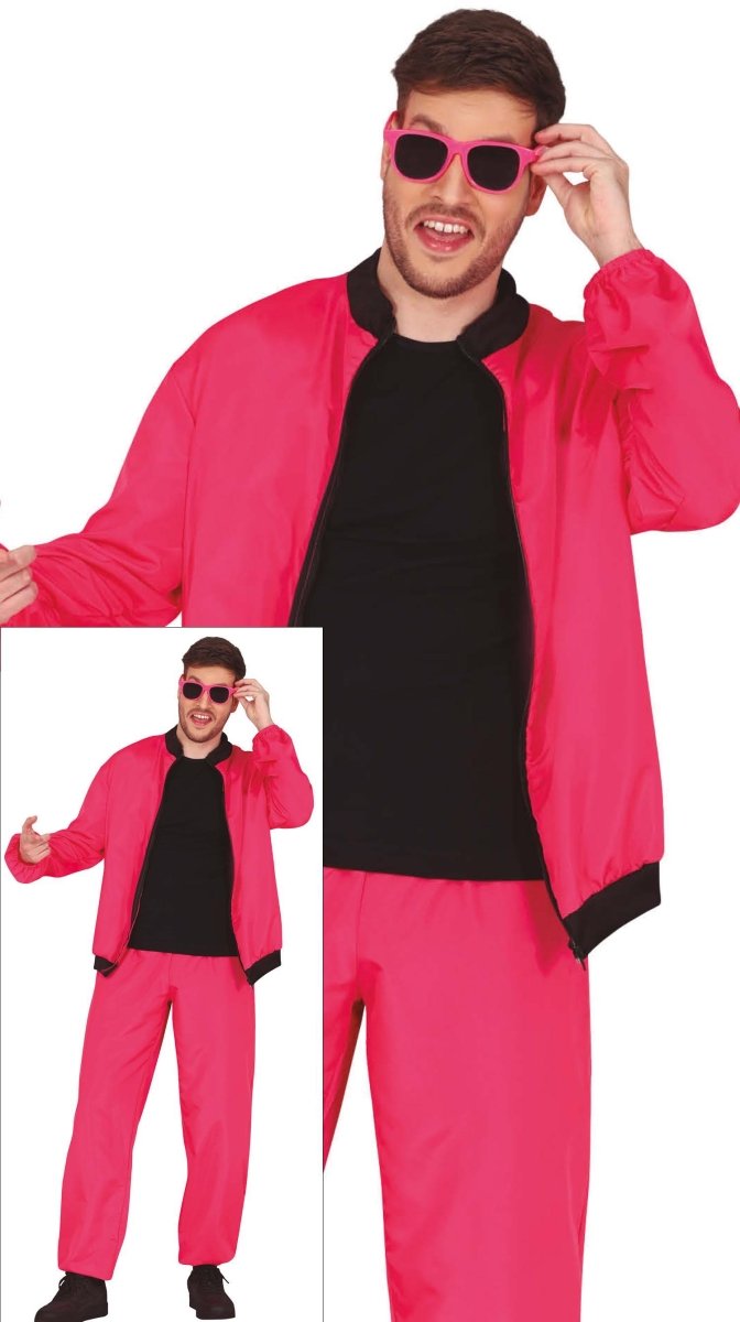 Neon Roze Trainingspak Fout Heren 2 delig
