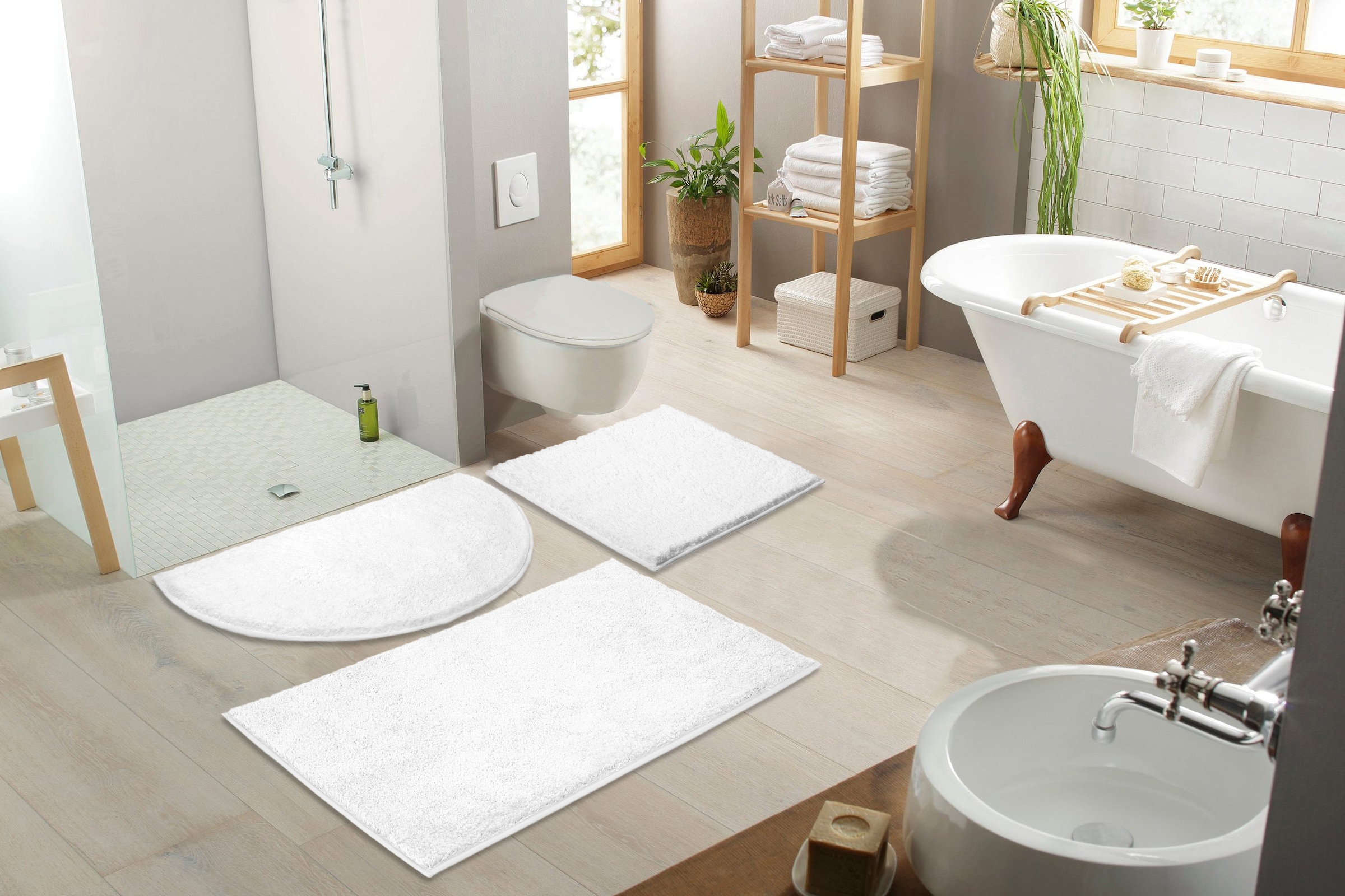 my home Badematte »Juna, Badteppich« Höhe 15 mm rutschhemmend beschichtet fussbodenheizungsgeeignet | strapazierfähig besonders weich, Badematten, unifarben