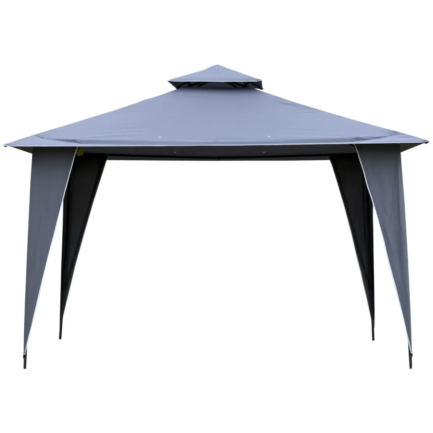 Outsunny Pavillon 3,45x3,45 m mit Doppeldach Grau