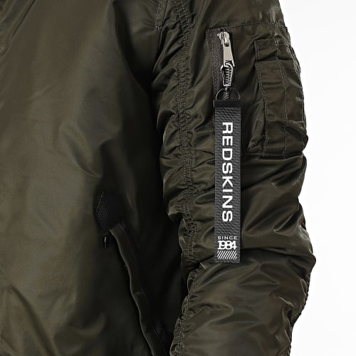 Veste Bomber Col Fourrure Hermitage Allport Vert Kaki