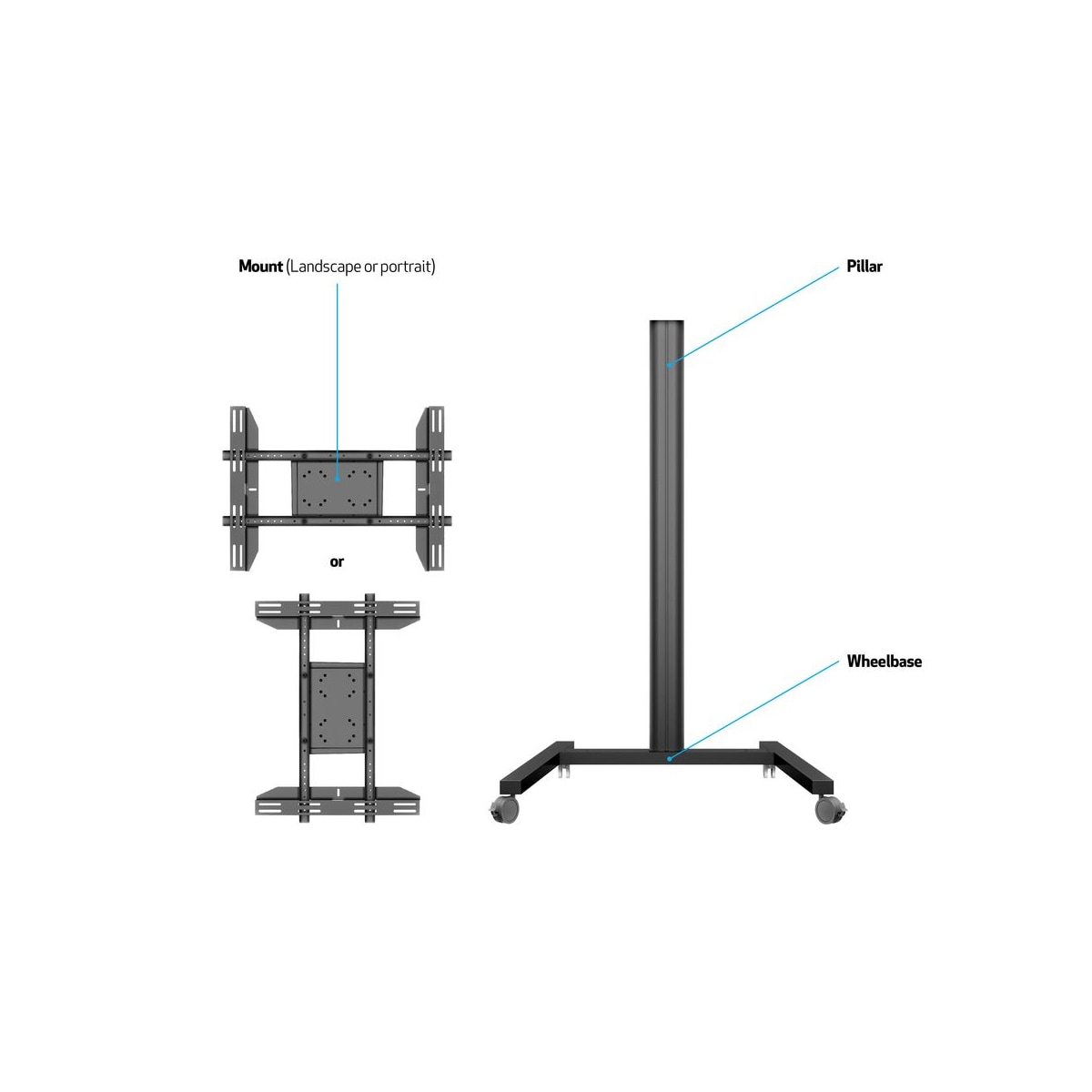 Multibrackets 0643 digitalskiltmontering 160 cm (63