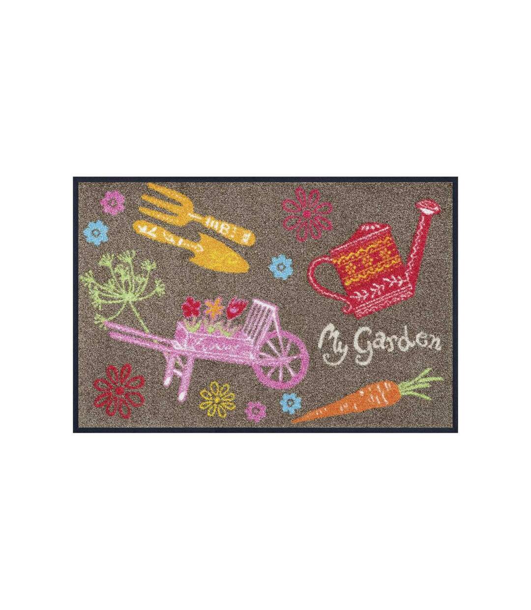 Paillasson MY GARDEN TX Marron 50x75 OEKO TEX Fait en Europe