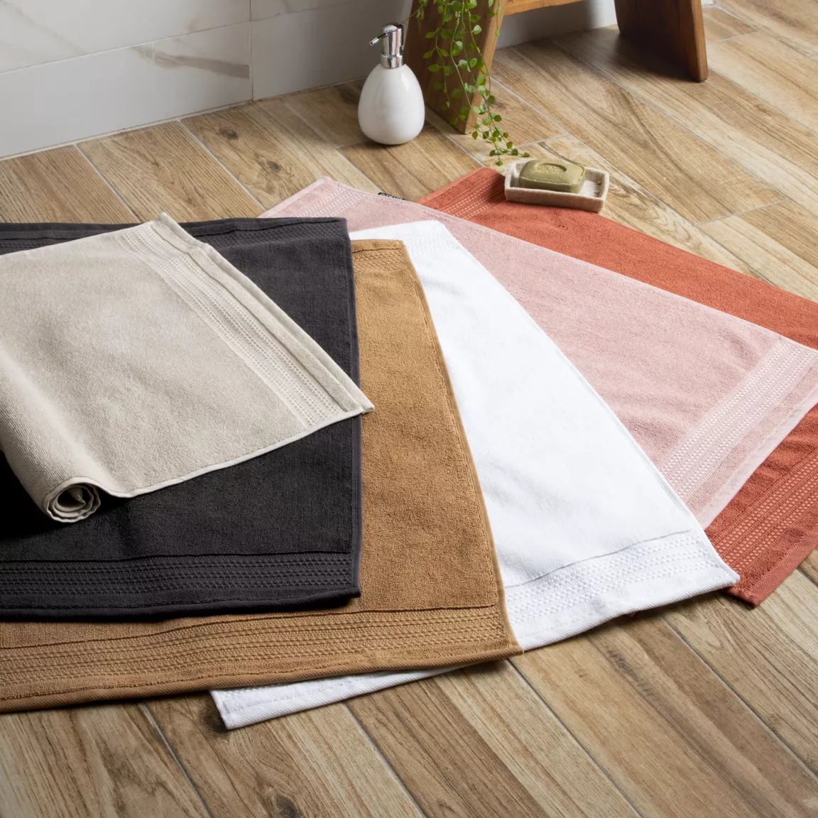 Tapis de bain coton bio (50 x 70 cm) Méline Beige pampa
