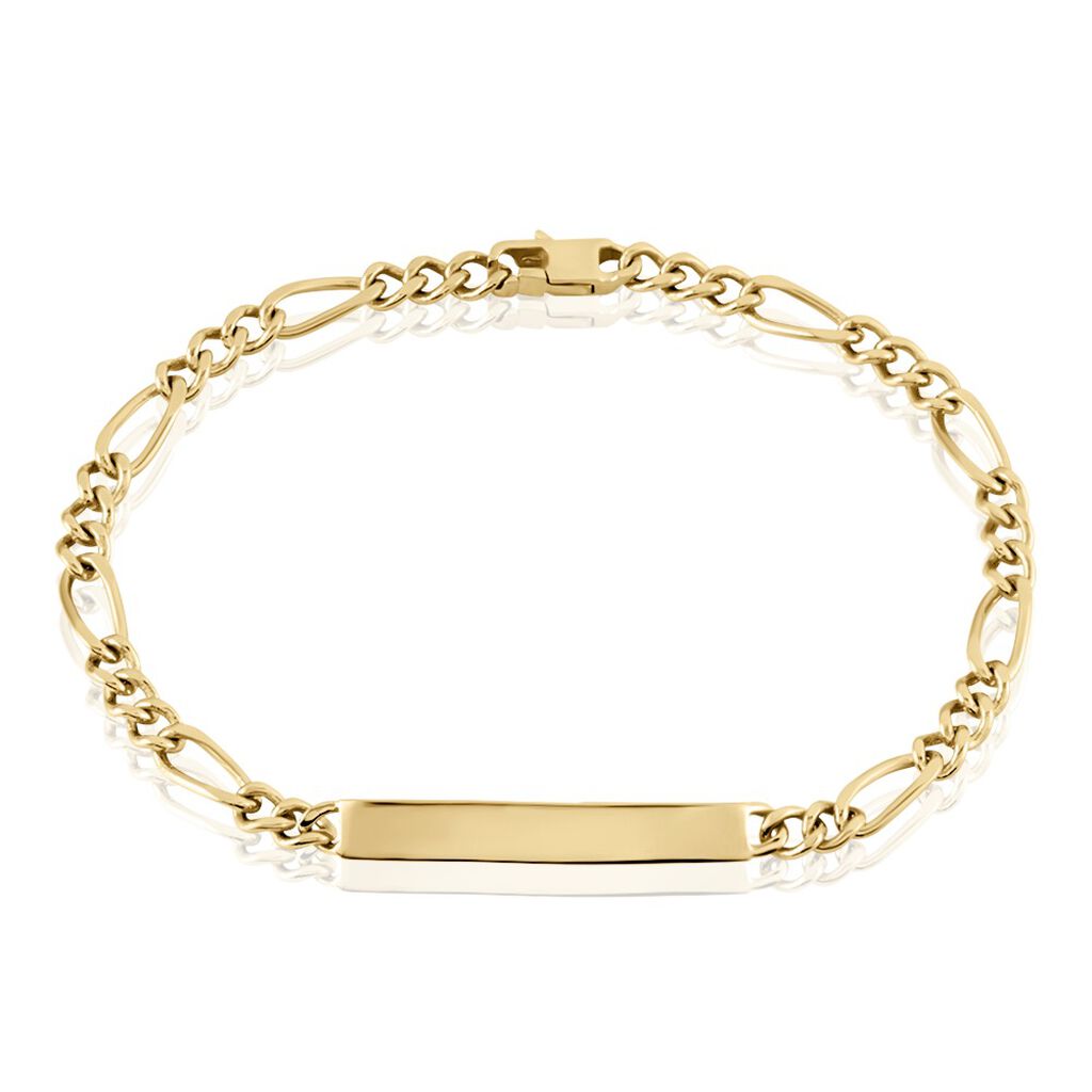 Bracelet Identité Plaqué Or Jaune Bixente