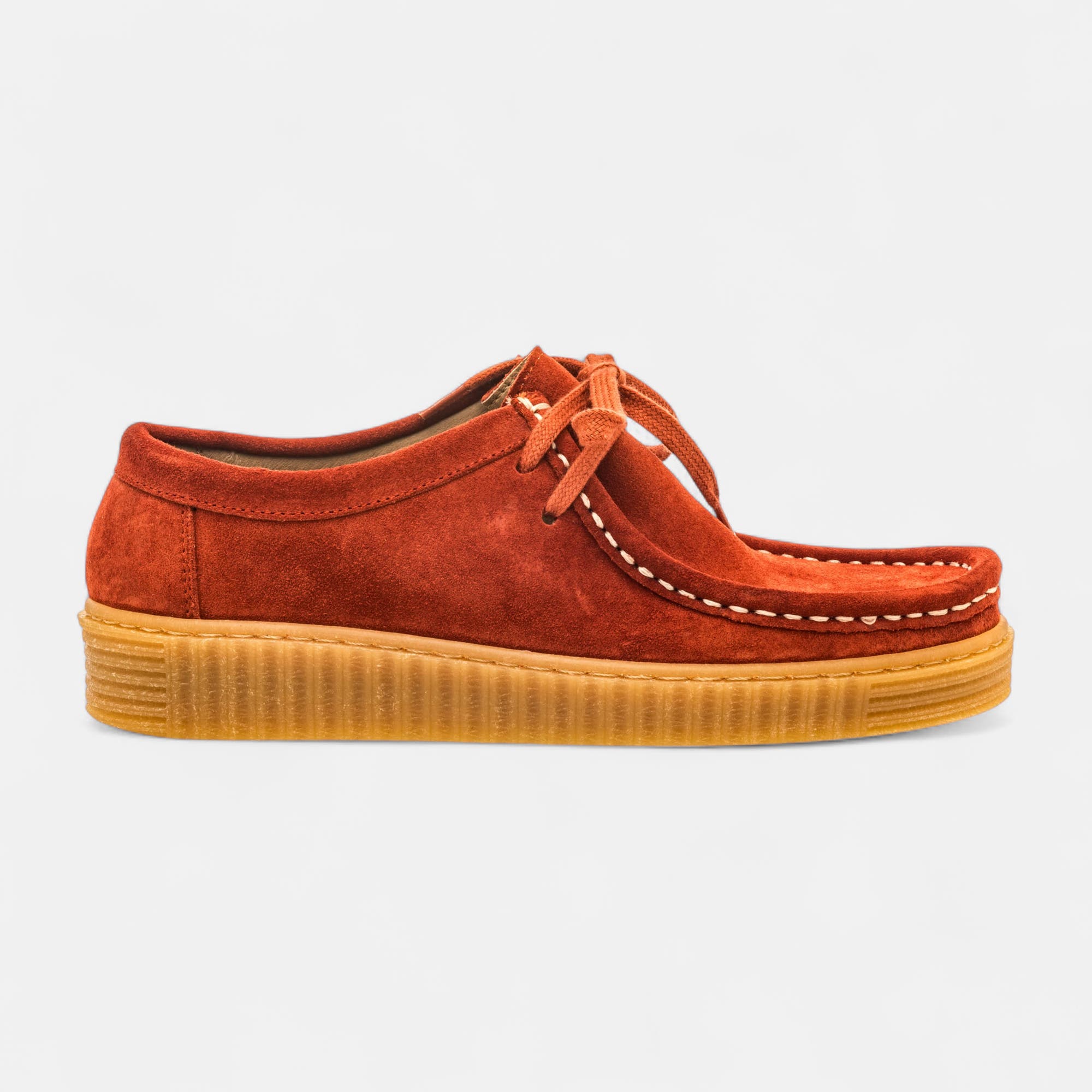 Derbies Femme en cuir corail