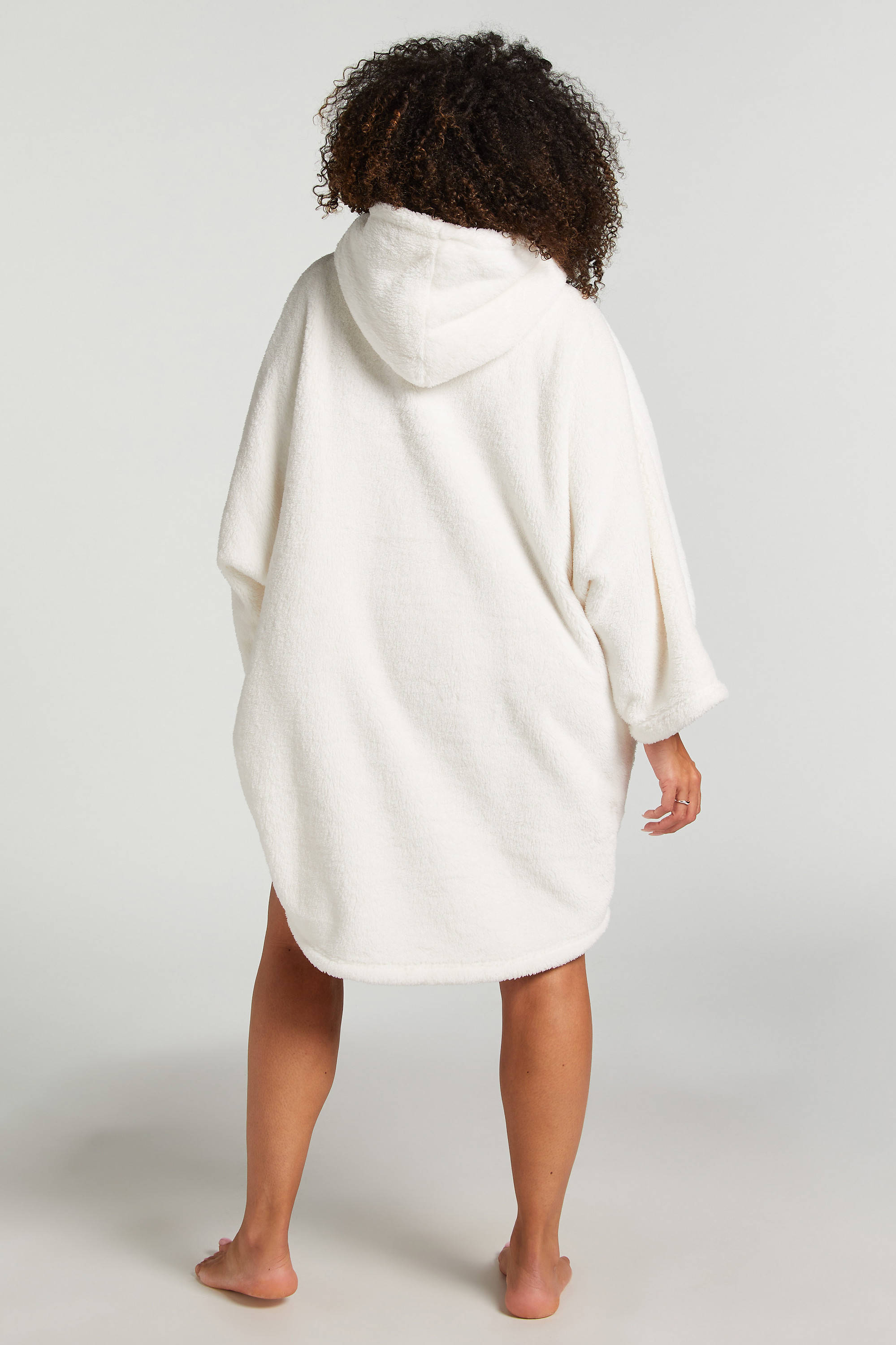 Hunkemöller fleece snuggle jurk met capuchon wit
