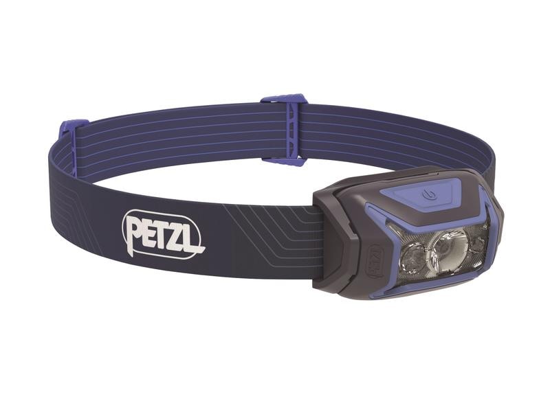 Petzl Stirnlampe Actik, Blau, 450 lm LED-Stirnlampe mit rotem Licht und 3 Weisslicht-Stufen