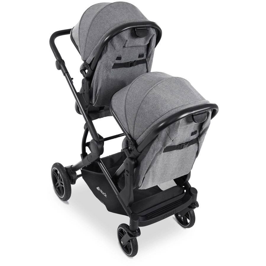 hauck Geschwisterwagen Atlantic Twin Melange Grey