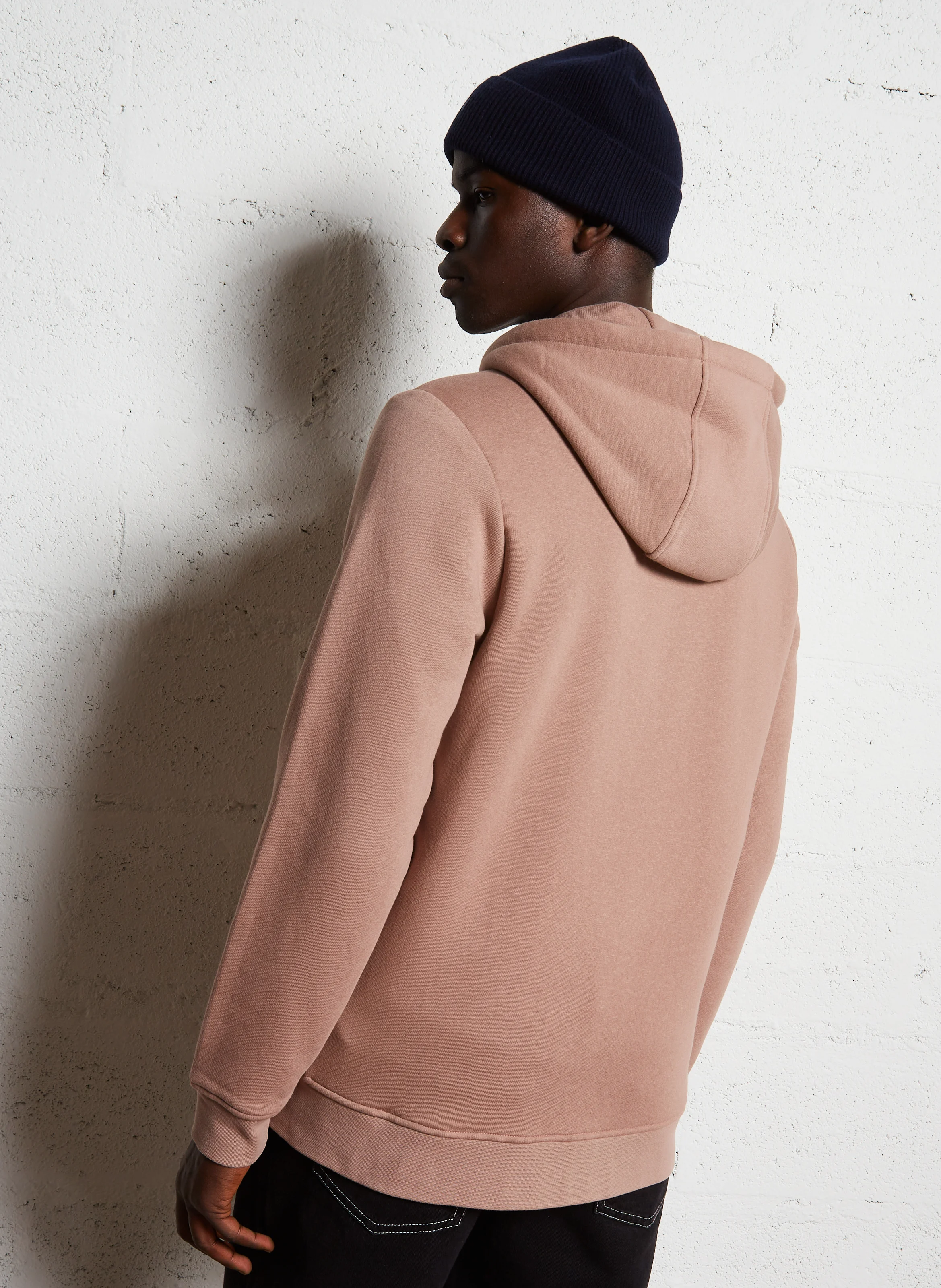 MESNIL - Sweat zippé à capuche en coton mélangé | Rose
