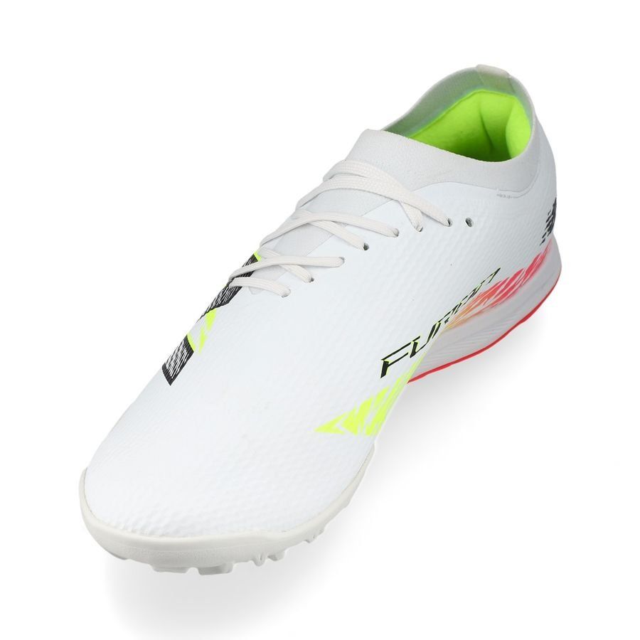 New Balance Furon V8 Team TF Flash Point - Blanc/Rouge/Argenté