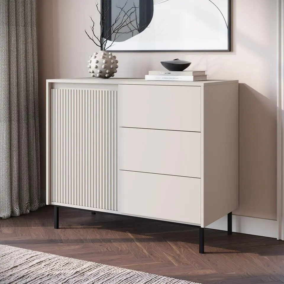 Meubella - Dressoir Orvana - Beige - 103 cm