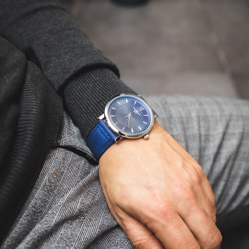 Montre Homme M. JOHN bracelet Cuir Bleu