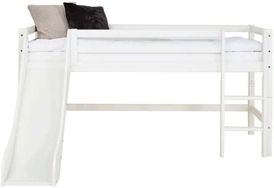 Hoppekids ECO Dream Halvhøy Loftseng med Sklie 70x170, Hvit