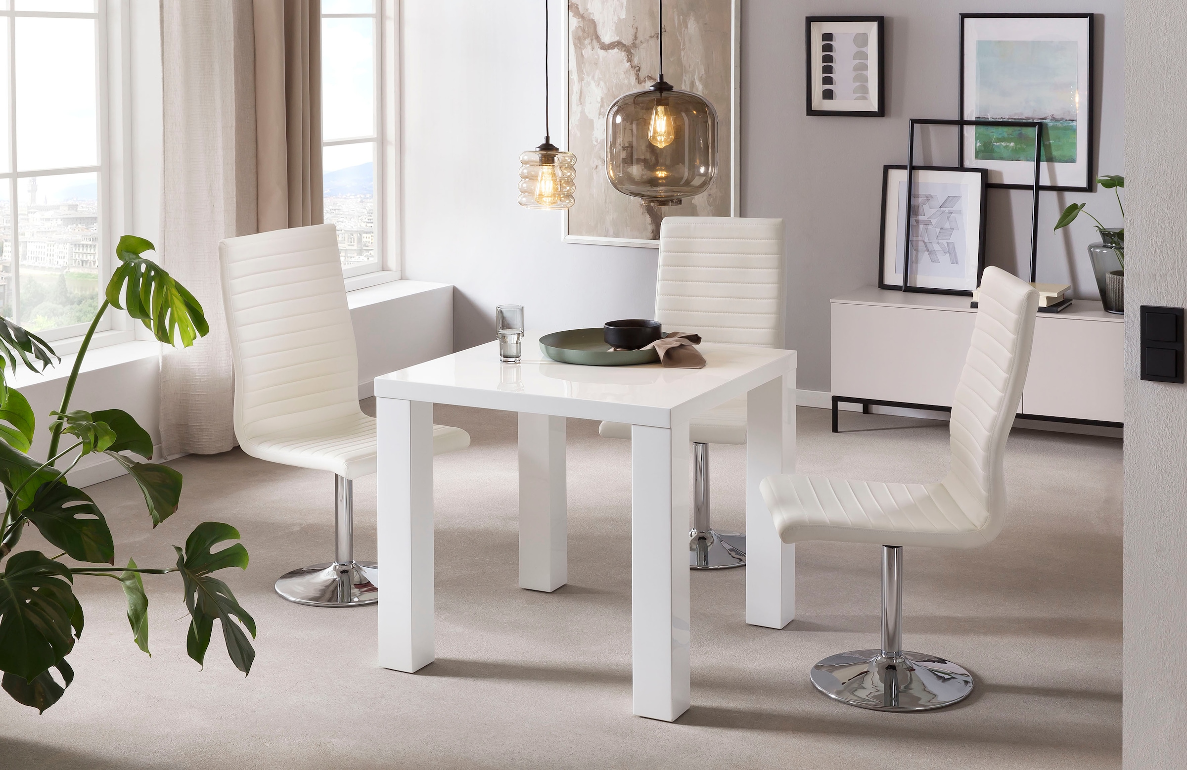 SalesFever Esstisch »Design-Tisch für stilvolles Ambiente« hochglanz lackiert