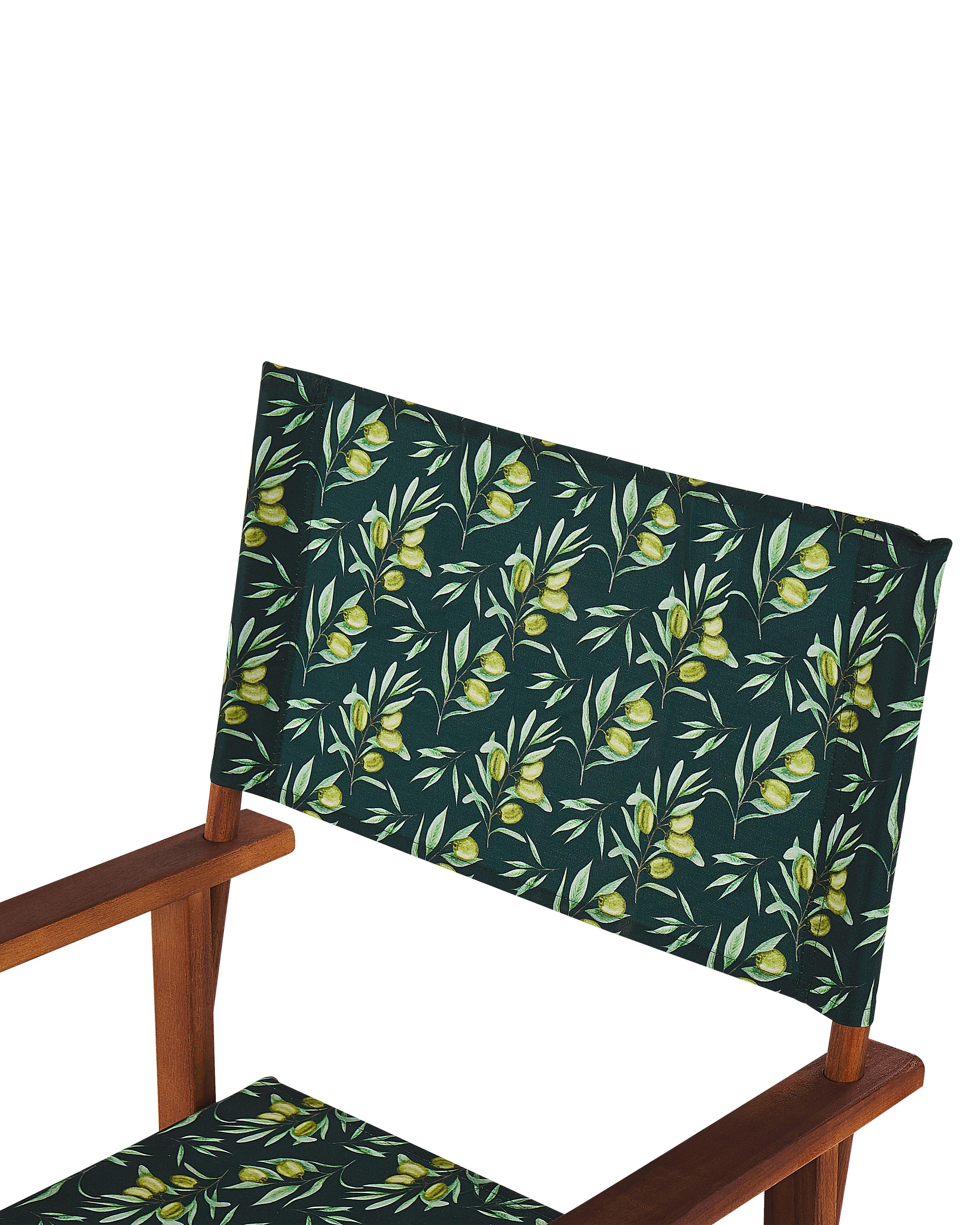 Set van 2 tuinstoelen CINE Acaciahout Donkergroen