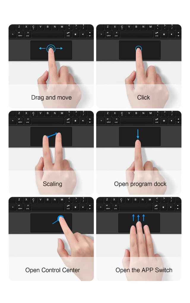 Beskyttende etui til iPad med Bluetooth-tastatur Mørkegrå iPad 10 10.9