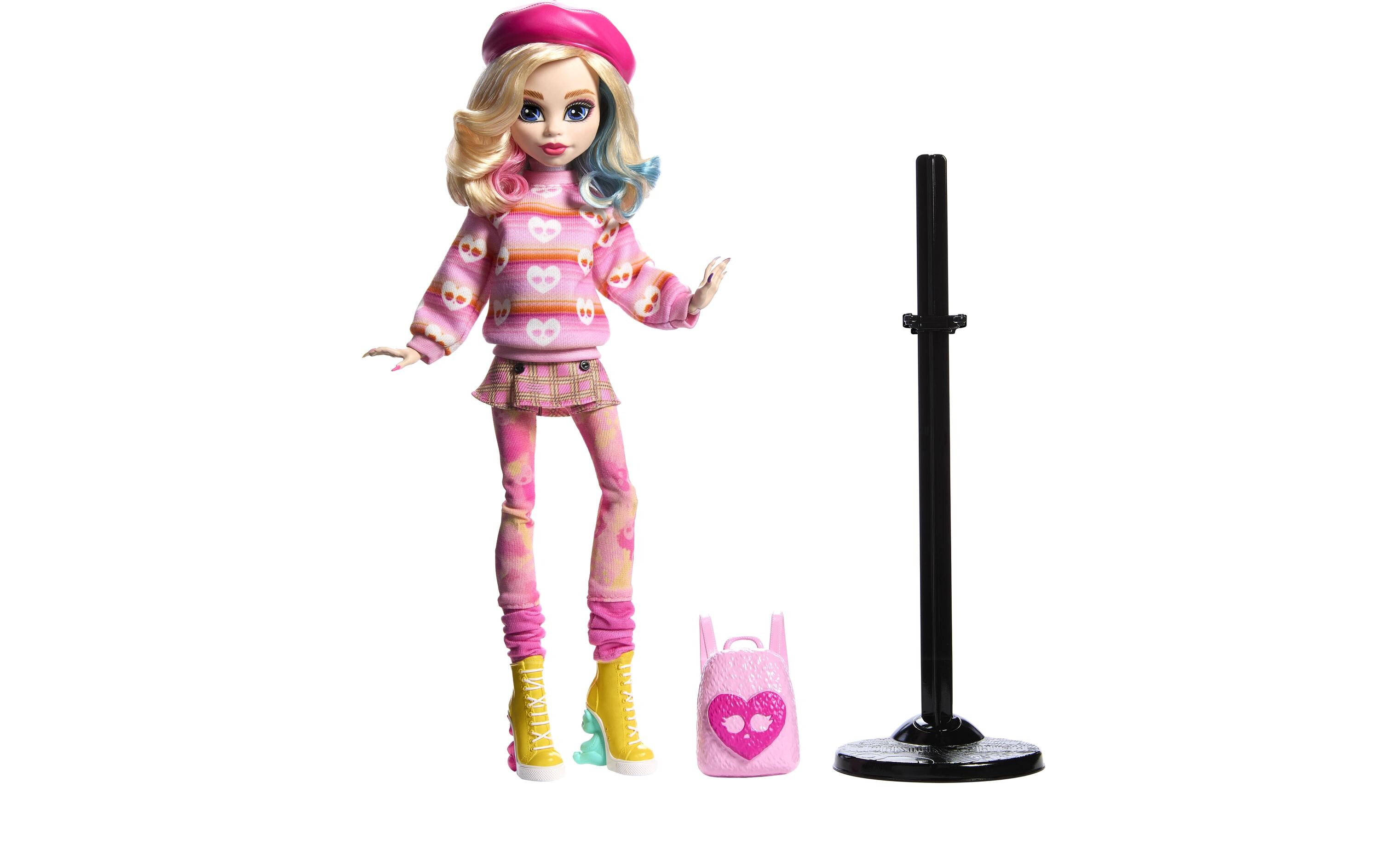 Puppe Monster High Wednesday Enid SinclairSammelfigur mit Baskenmütze und Rucksack