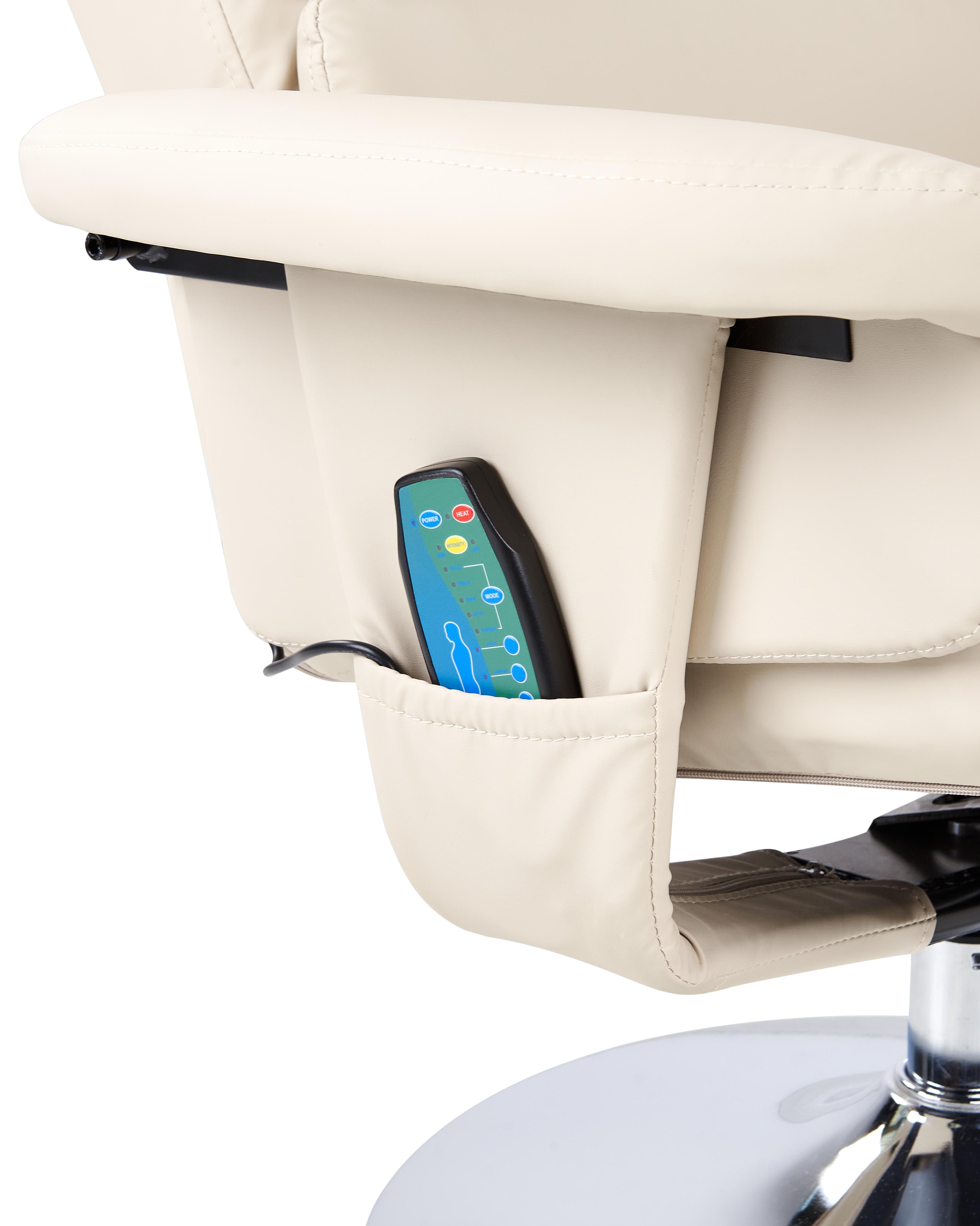 Massagestoel LEGEND met voetenbank Kunstleer Lichtbeige