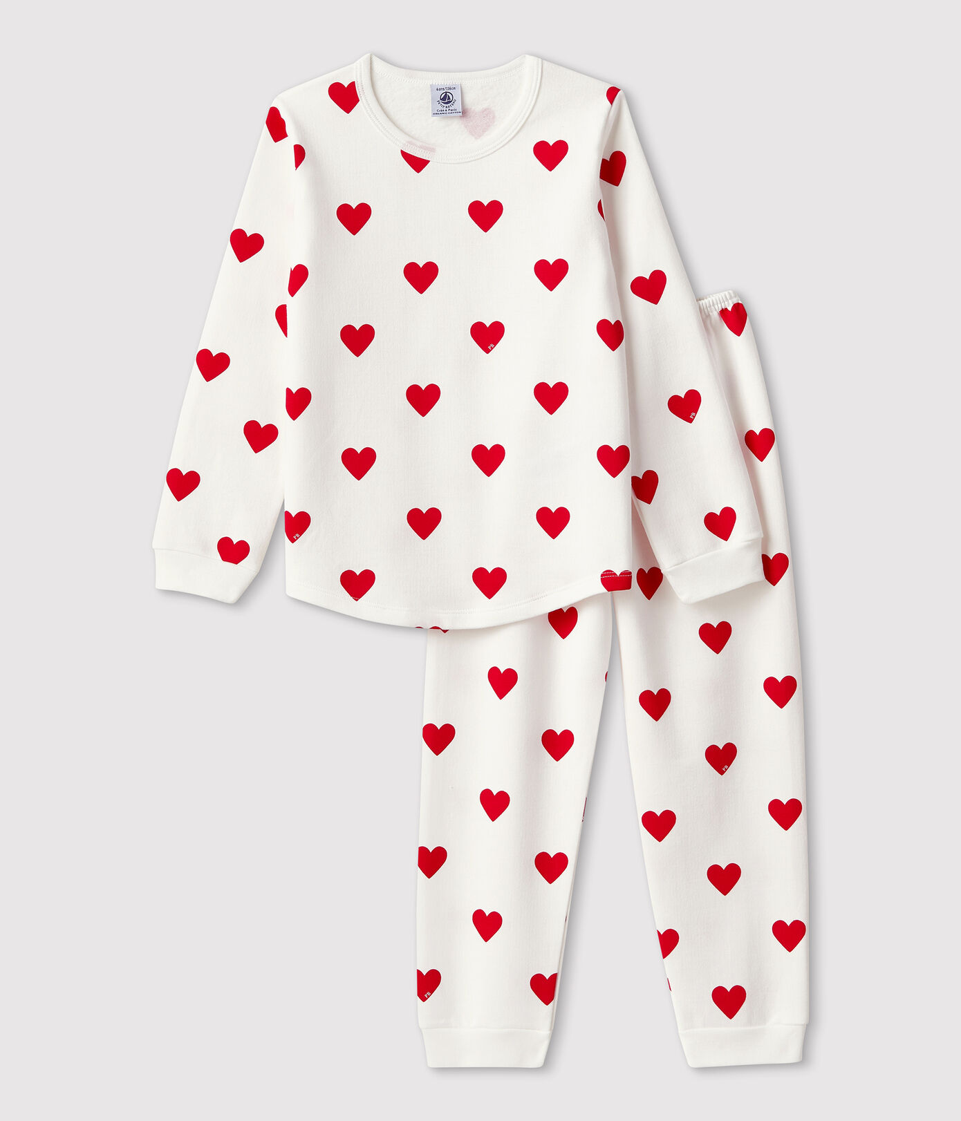Pyjama cœur petite fille/petit garçon en molleton
