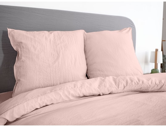 COTE DECO - Ensemble couette + 2 oreillers Parure de lit - 100% microfibre lavée - 240 x 260 cm - rose...