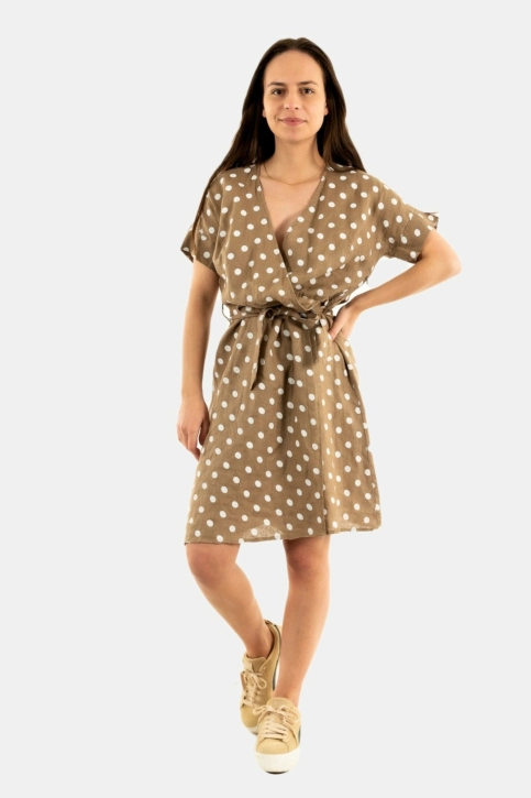 robe le boudoir d'edouard be1177 sable/blanc