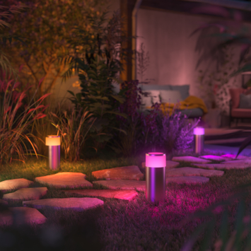 Philips Hue sokkellamp Calla RVS - wit en gekleurd licht 8W - laag