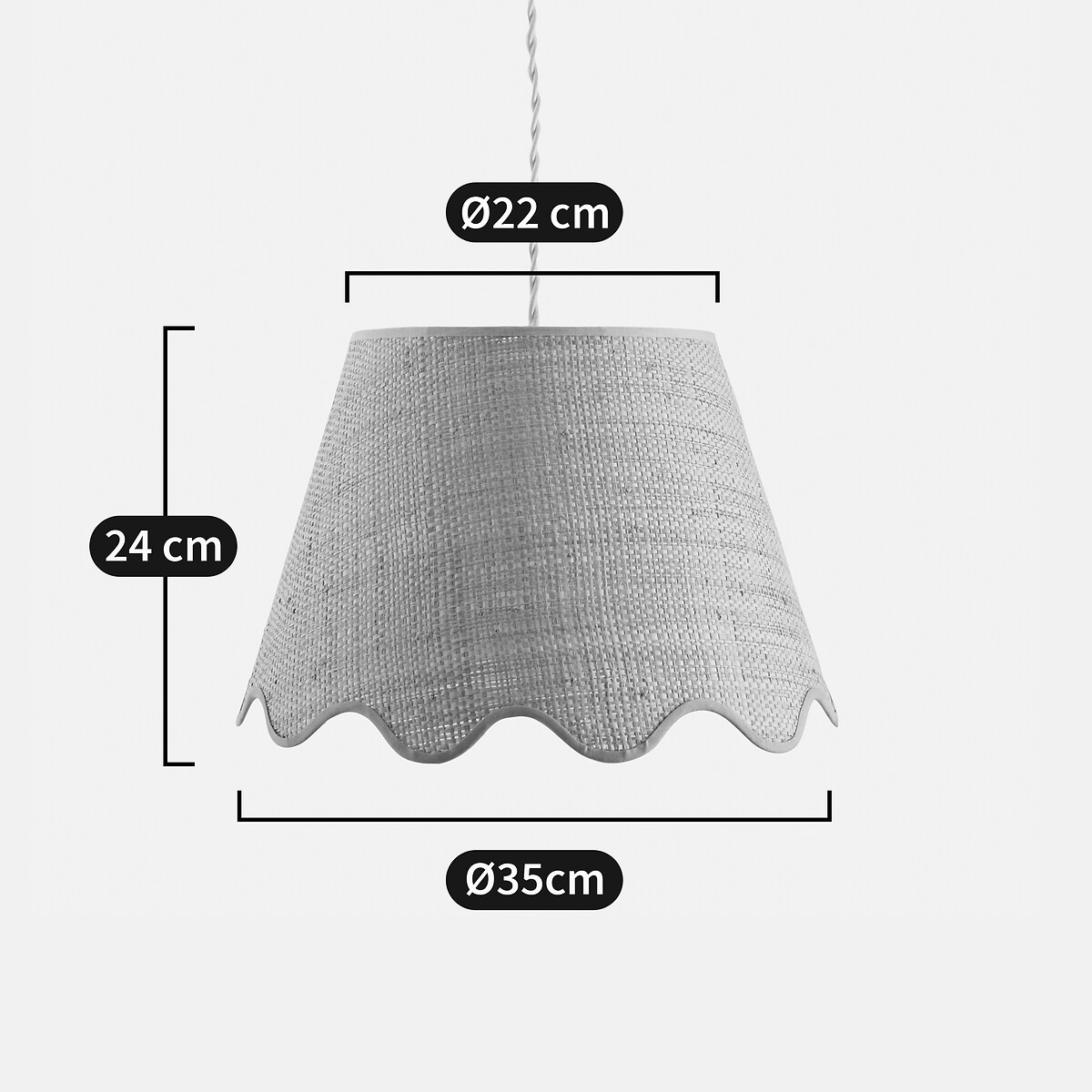 LA REDOUTE INTERIEURS<br>Luminária pendente de ráfia Ø35 cm, Dolka