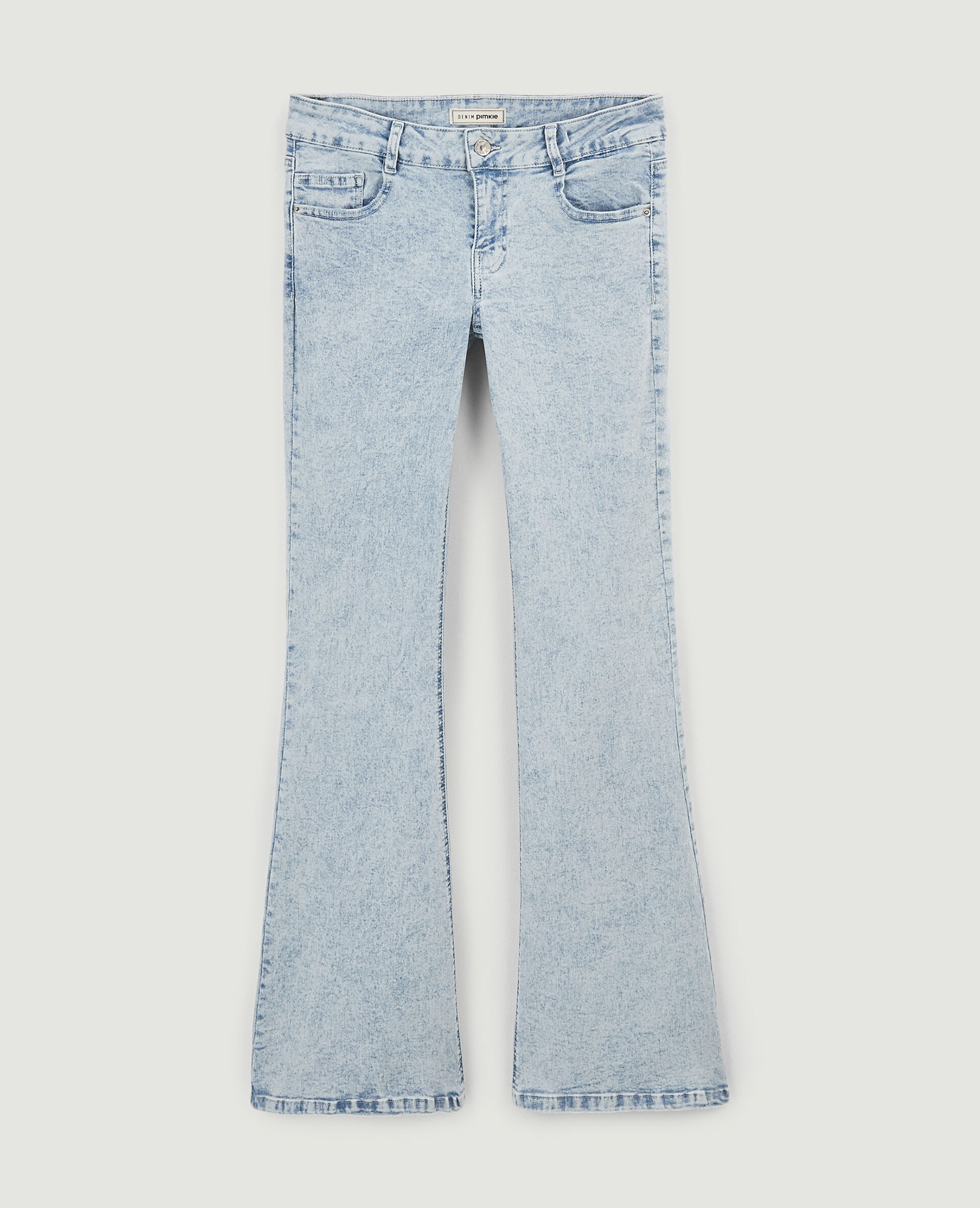 Jean flare avec papillons en strass - Bleu clair