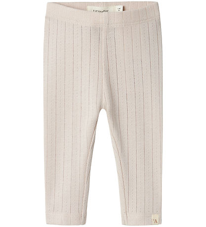 Lil' Atelier Leggings - NbfRachel - Grey Morn m. Lochmuster