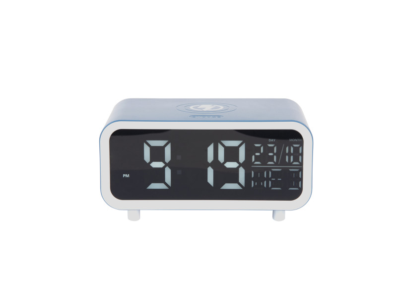 Alarm Clock Chunky LED w. Phone Charger KA6054BL Classic blue