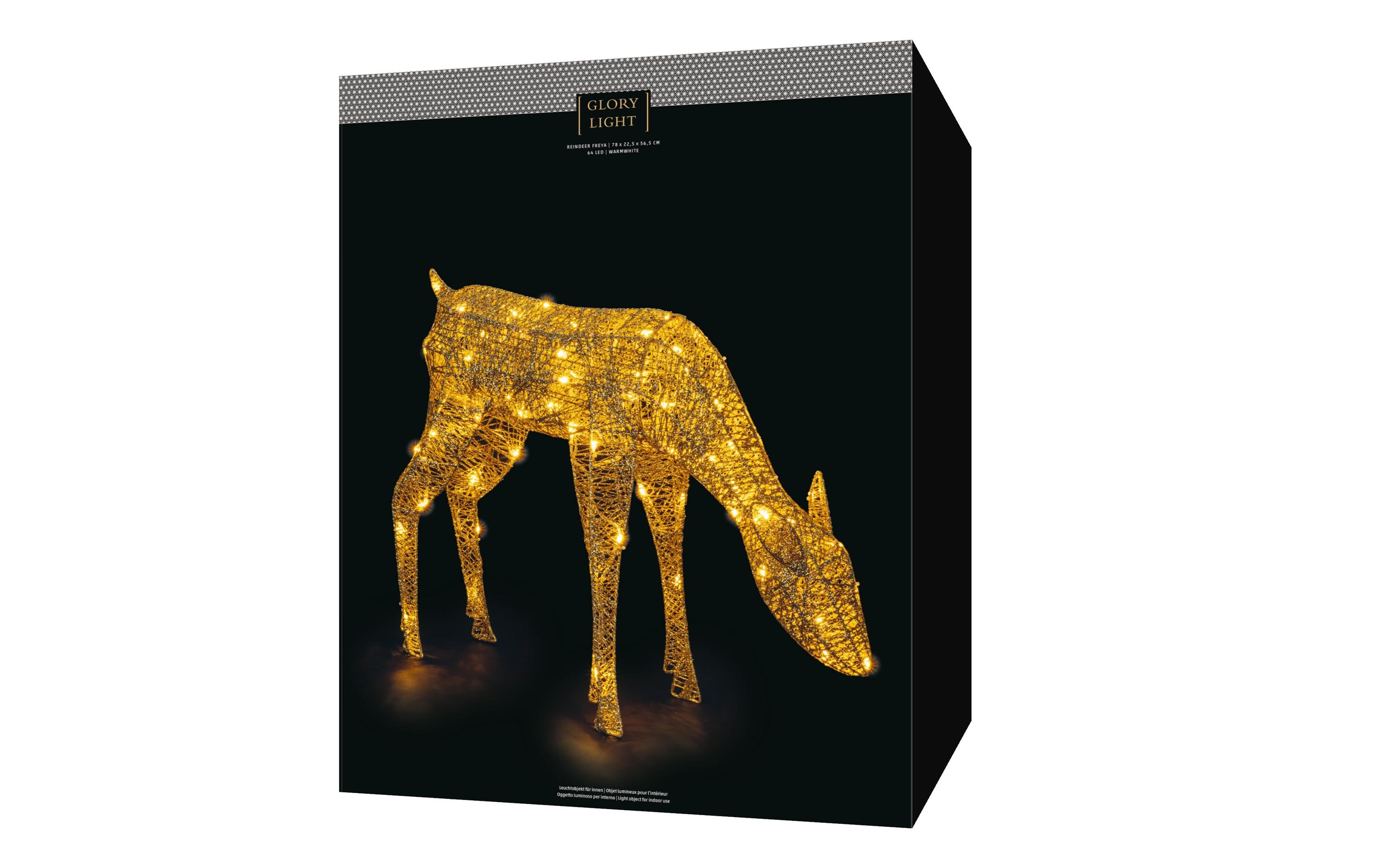 LED-Figur Rentier Freya, 78 cm, GoldLED Weihnachtsdekoration