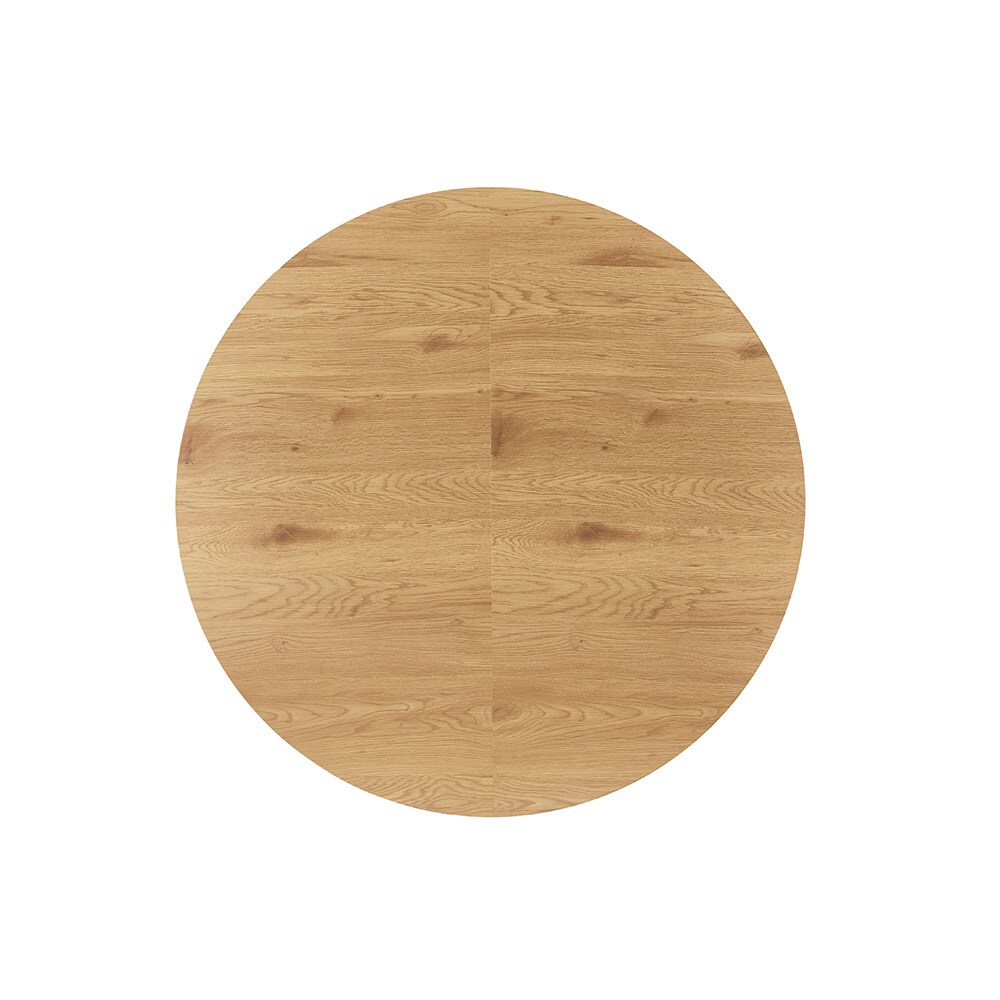 HOME DELUXE Ausziehbarer Esstisch Rund AVENTURA inkl. Sternfuß - 120 x 120 cm - versch. Farben - Light Oak