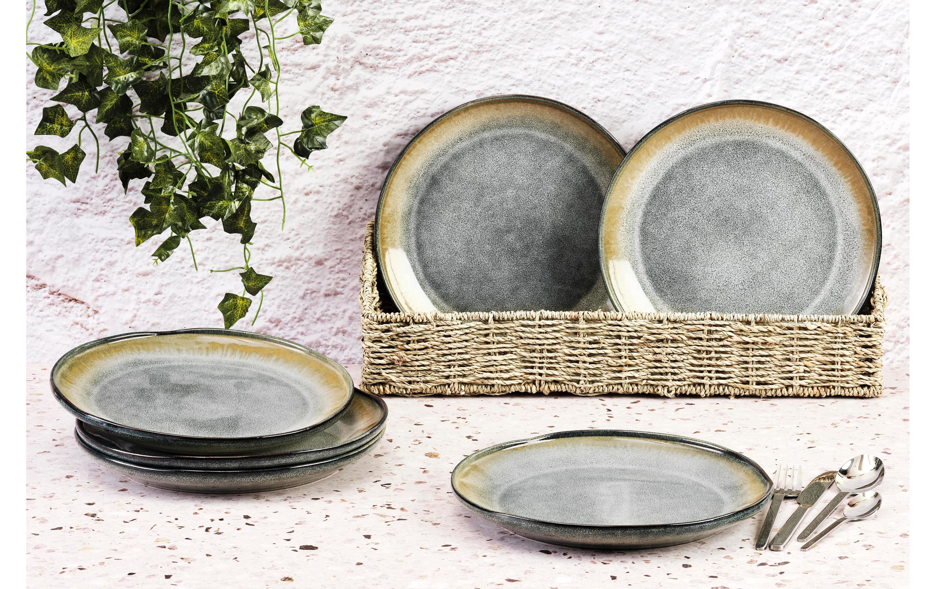 Speiseteller Genesis Ø 27 cm, 6 Stück, ErdeTeller-Set aus Steinzeug