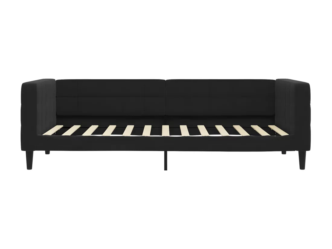 Lit de jour avec lit gigogne noir 100x200 cm velours