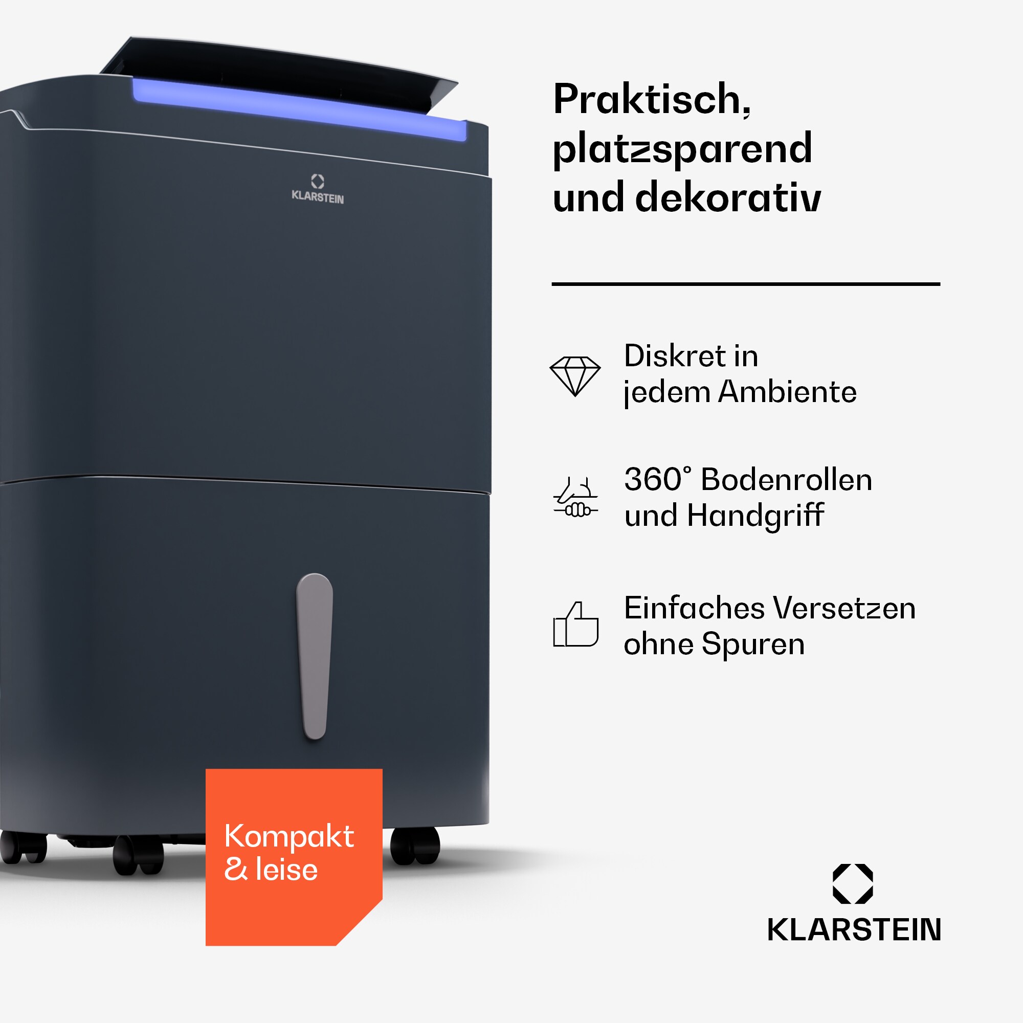 DryFy Connect 30 Luftentfeuchter WiFi Kompression 30l/d 25-30m² Anthrazit 30l/24h