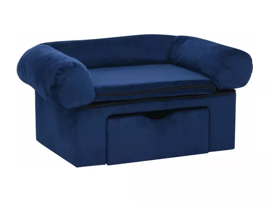 Canapé pour chien avec tiroir Bleu 75x50x38 cm Peluche