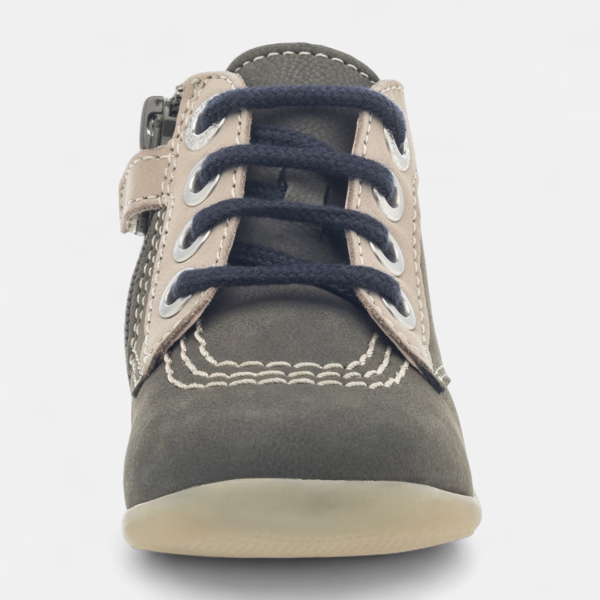 Baskets hautes Bébé garçon en cuir kaki