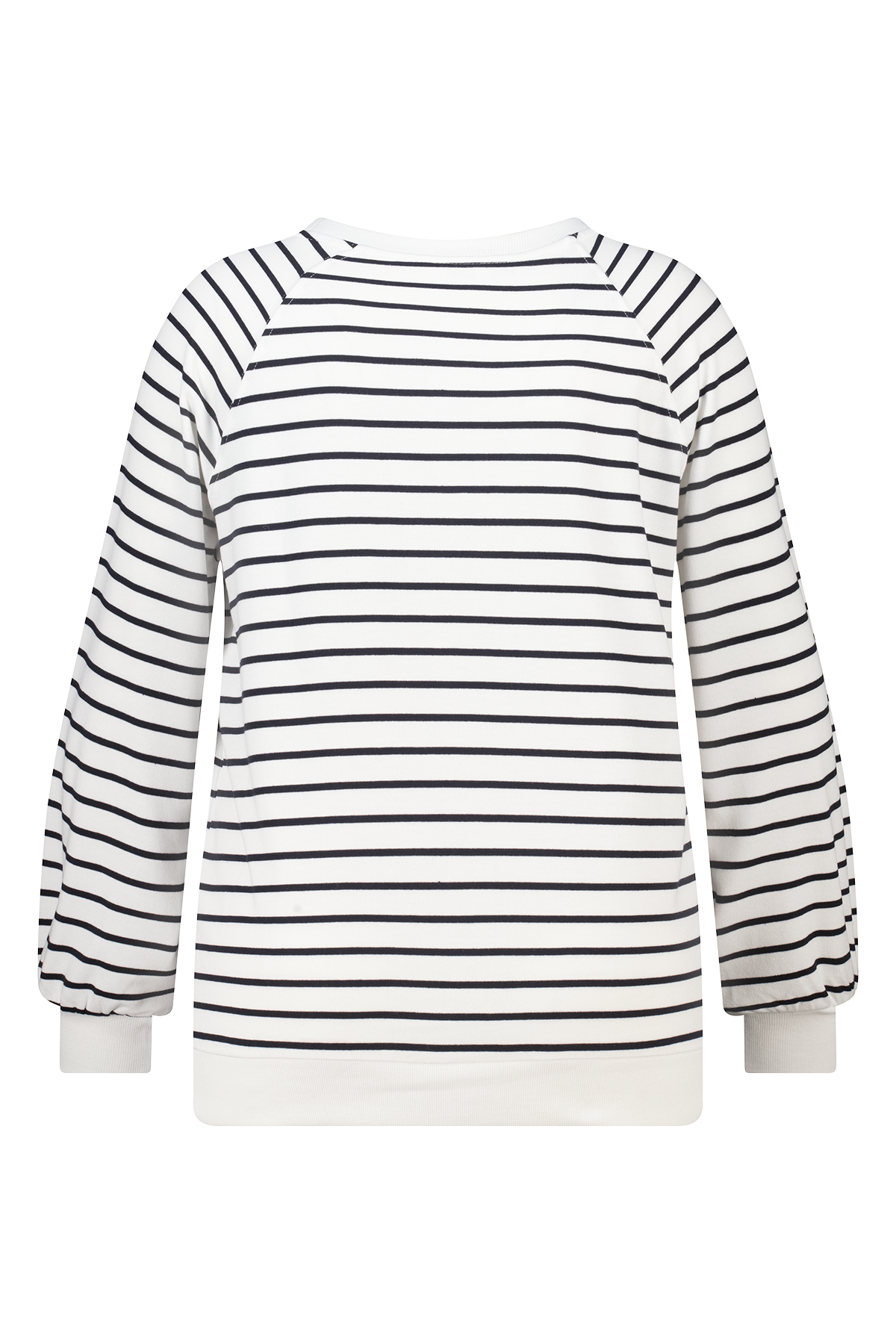 Gestreepte sweater met tekstprint Multi zwart-wit