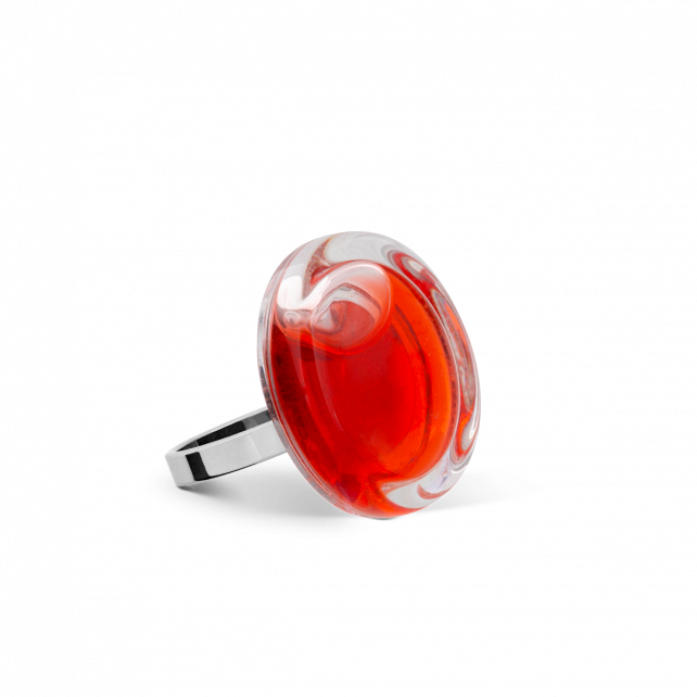 Bague en verre soufflé - Cachou Nano Transparent