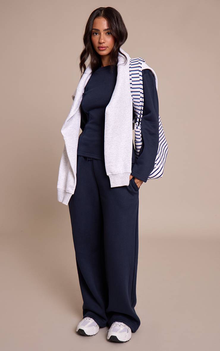 Bleu Marine Jogger Petite À Jambes Larges