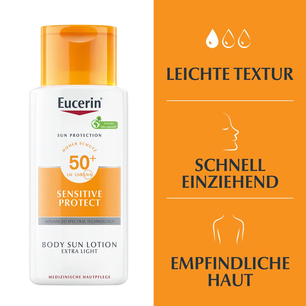 Eucerin® Sensitive Protect Sun Lotion Extra Light LSF 50+ – sehr hoher Sonnenschutz pflegt empfindliche Haut