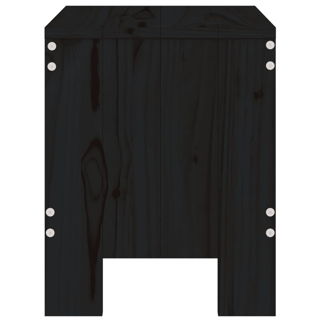 Tabourets de jardin 2 pcs noir 40x36x45 cm bois massif de pin