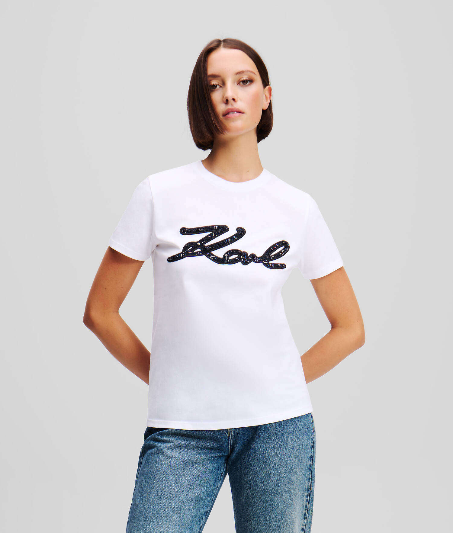 T-SHIRT EN BOUCLÉ KARL SIGNATURE