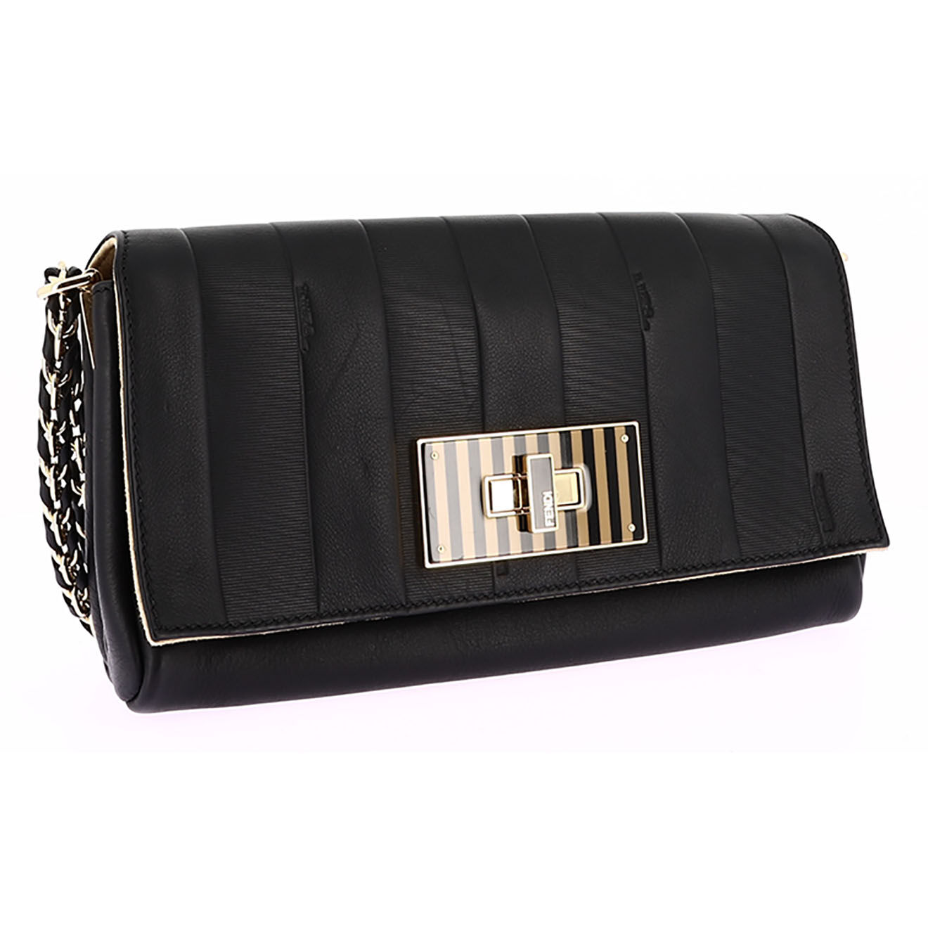 Fendi Sac porté épaule en Cuir noir - Très bon état - L.28 cm