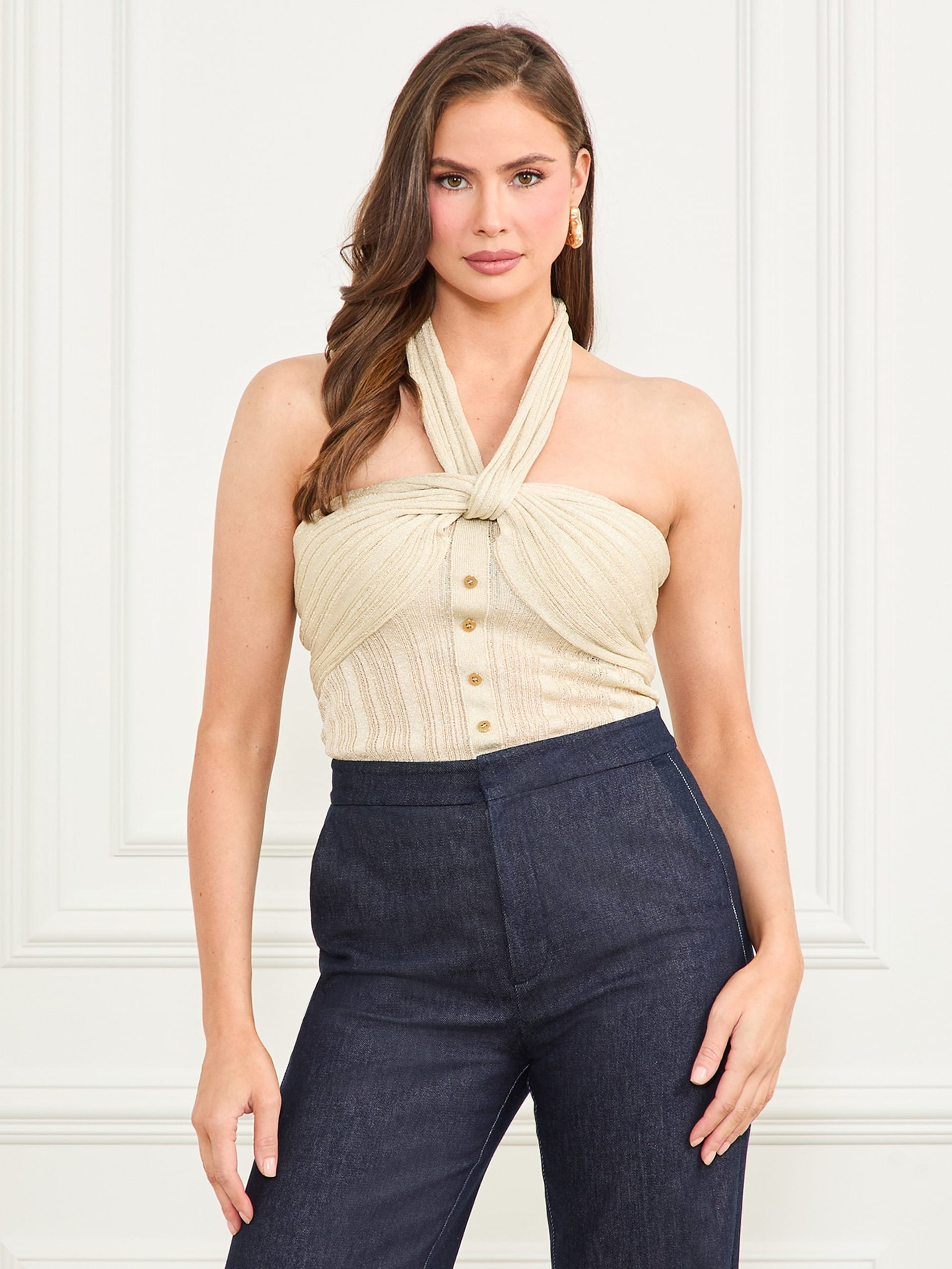 Blusa de malha Gia Lurex