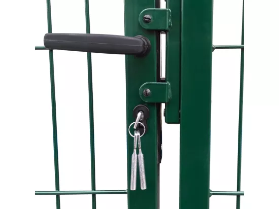 Portail de clôture de jardin avec poteaux 350x120 Acier Vert