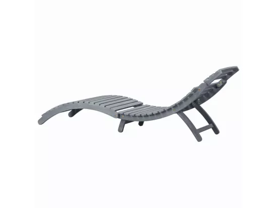 Chaise longue avec coussin Gris Bois d'acacia solide