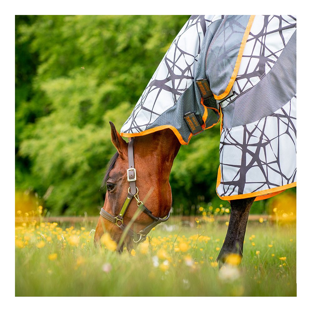 Horseware AMIGO CAMOFLY - Chemise anti-mouches + couvre-cou grey/orange