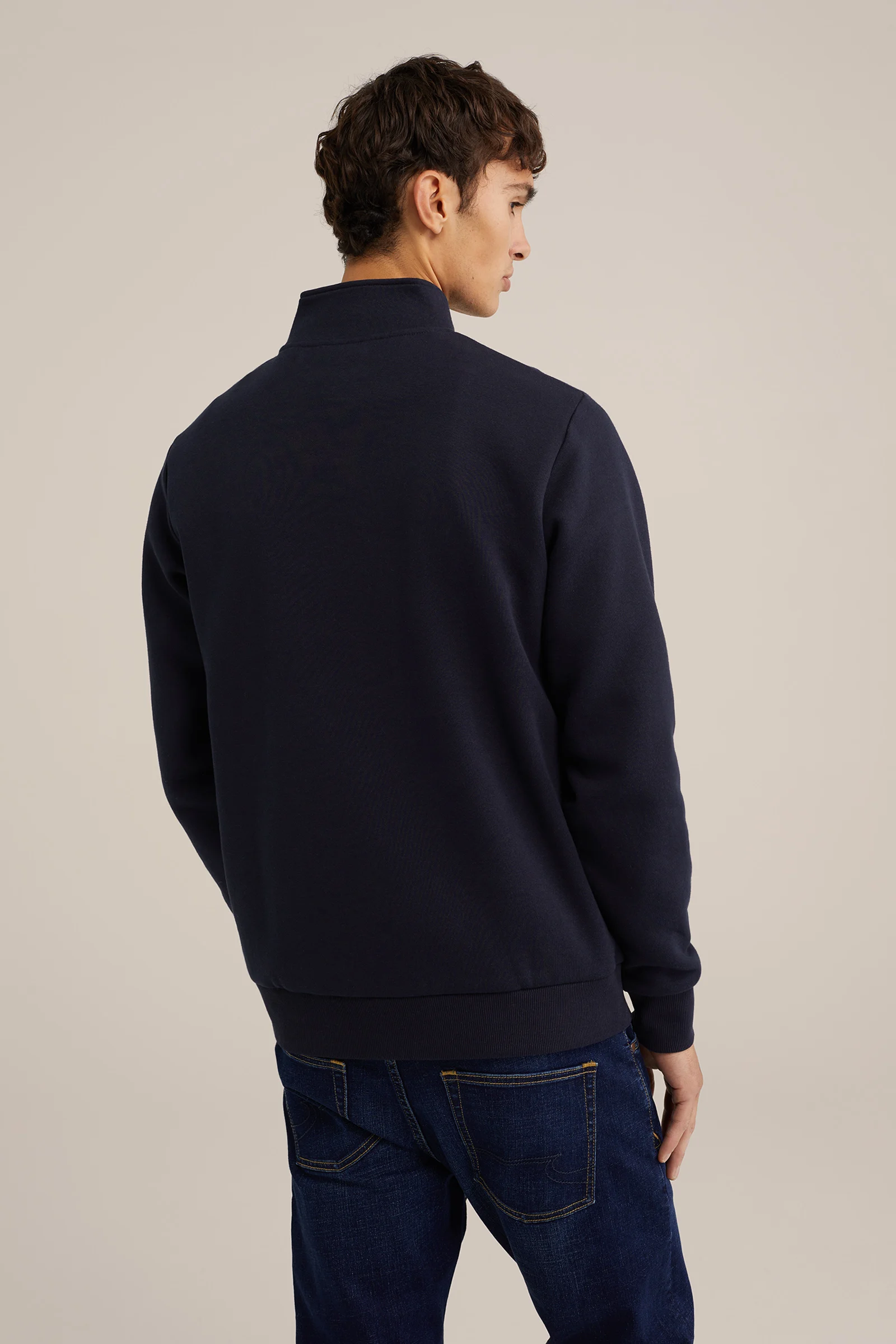 sweater met rits WE Fashion Donkerblauw