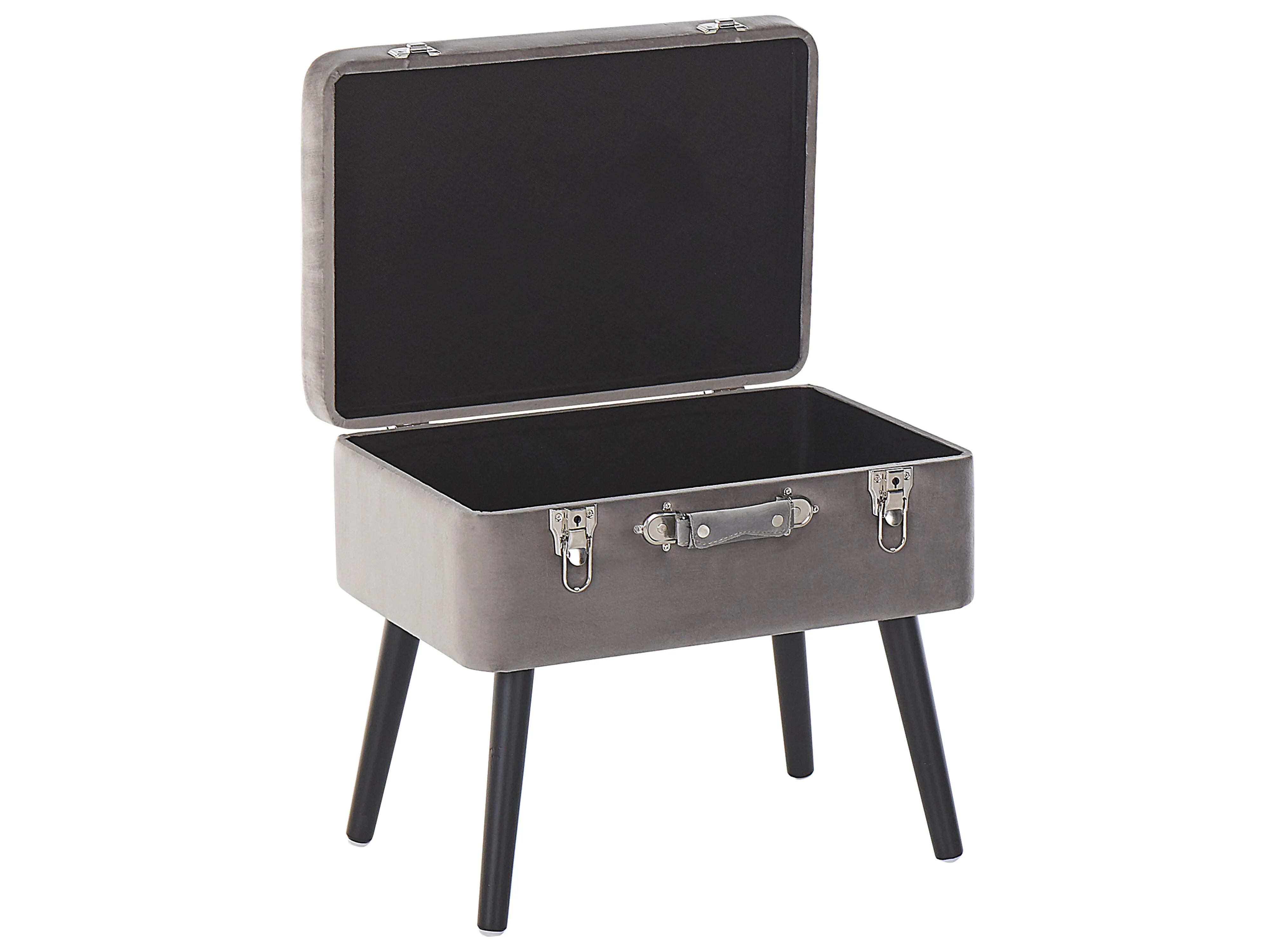 Hocker met opbergruimte MALLARD Fluweel Grijs